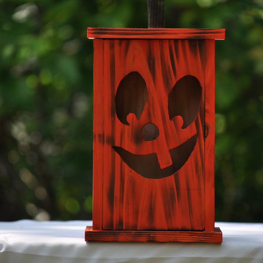 Handcrafted small wooden birdhouse made by 12-year-old Timmy