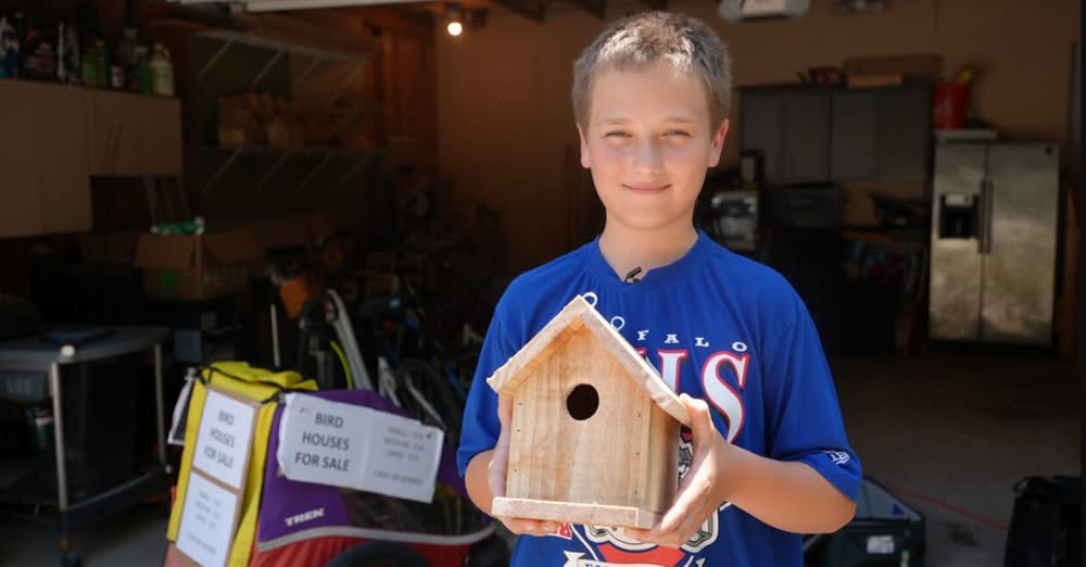 Yound woodworker, 12-year-old Timmy