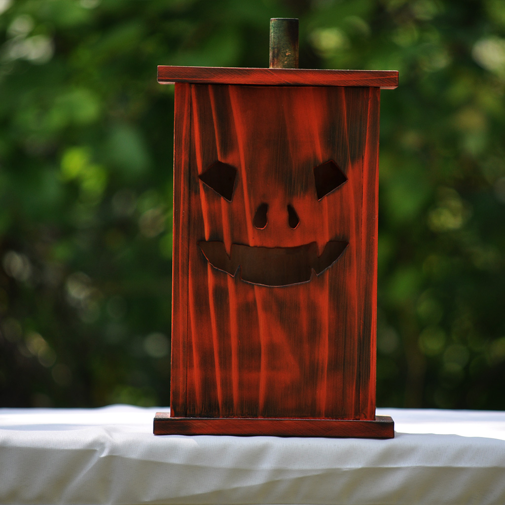 Handcrafted large wooden birdhouse made by 12-year-old Timmy